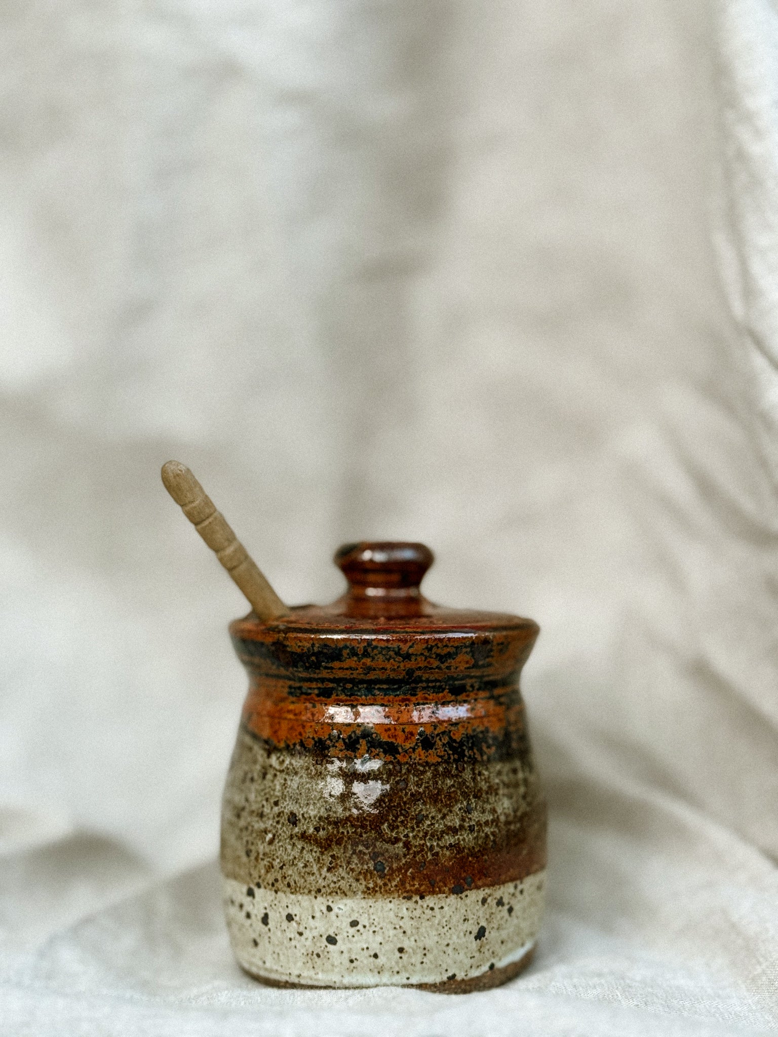 Stoneware Honey Jar, 1970