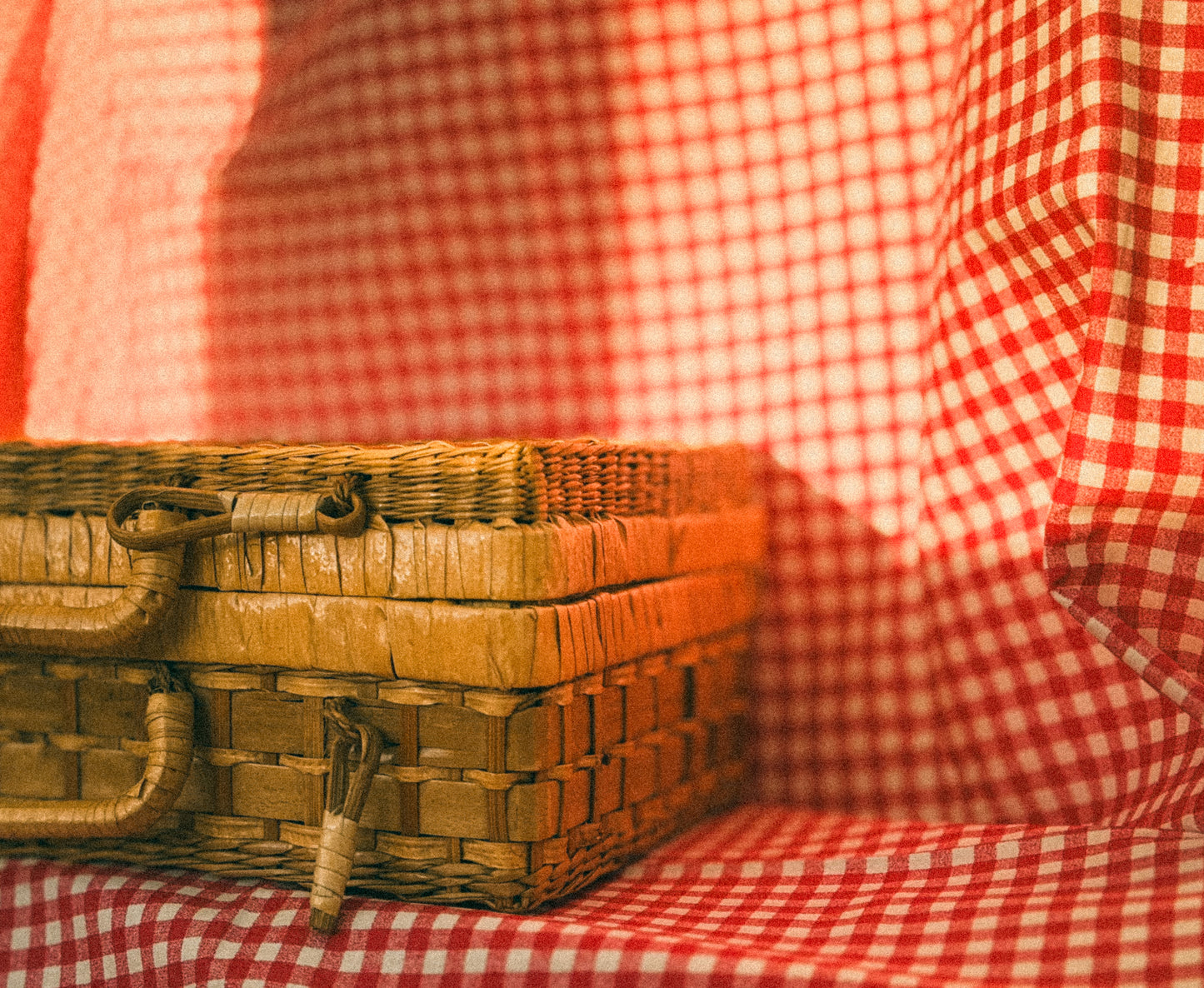 Cesto de Piquenique Vintage em Rattan