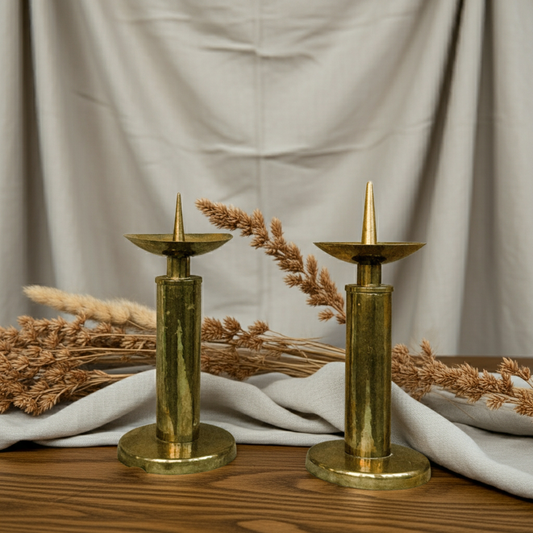 Pair of Solid Brass Candlesticks