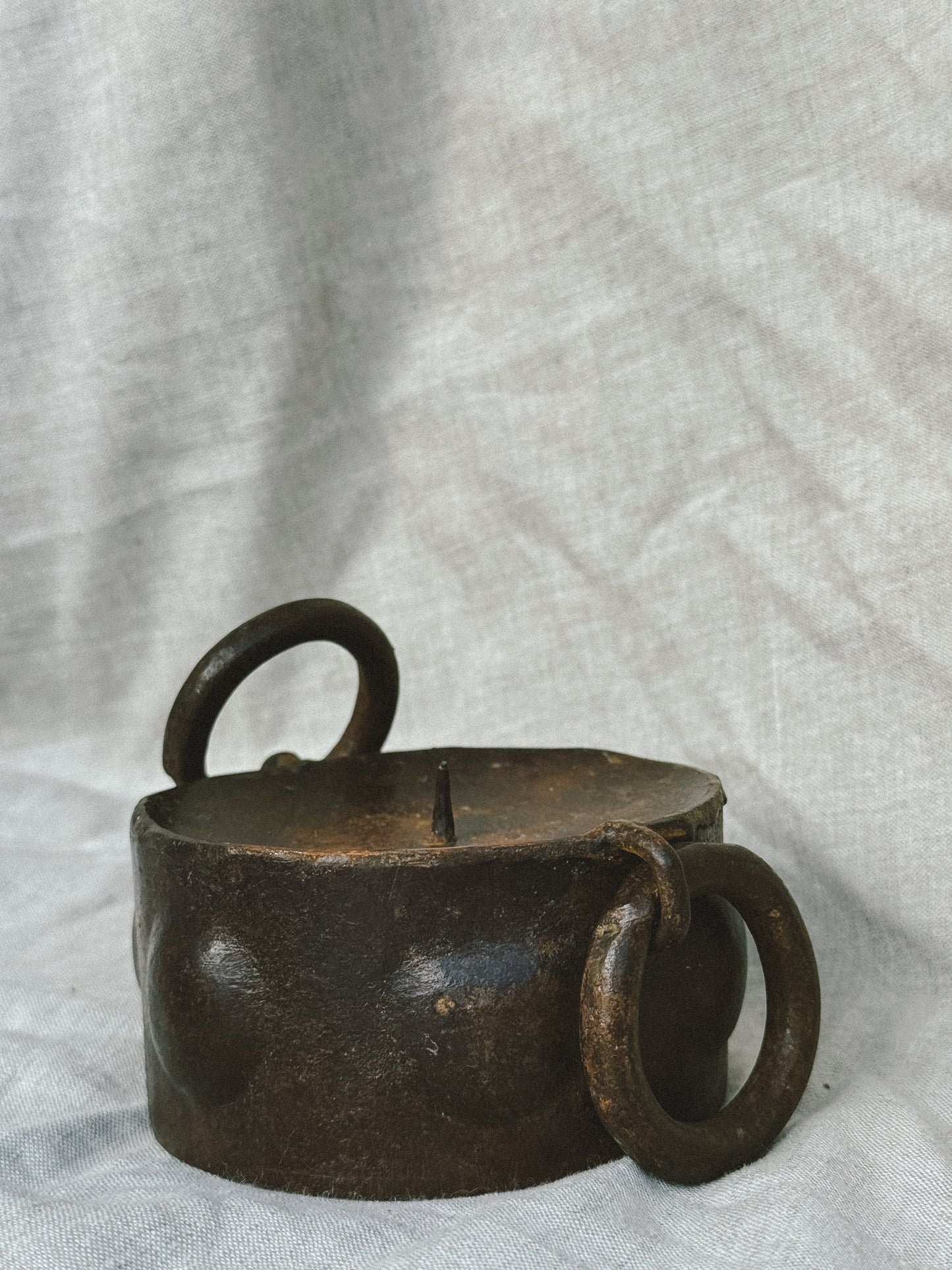 Brutalist cast iron candlestick, 1950