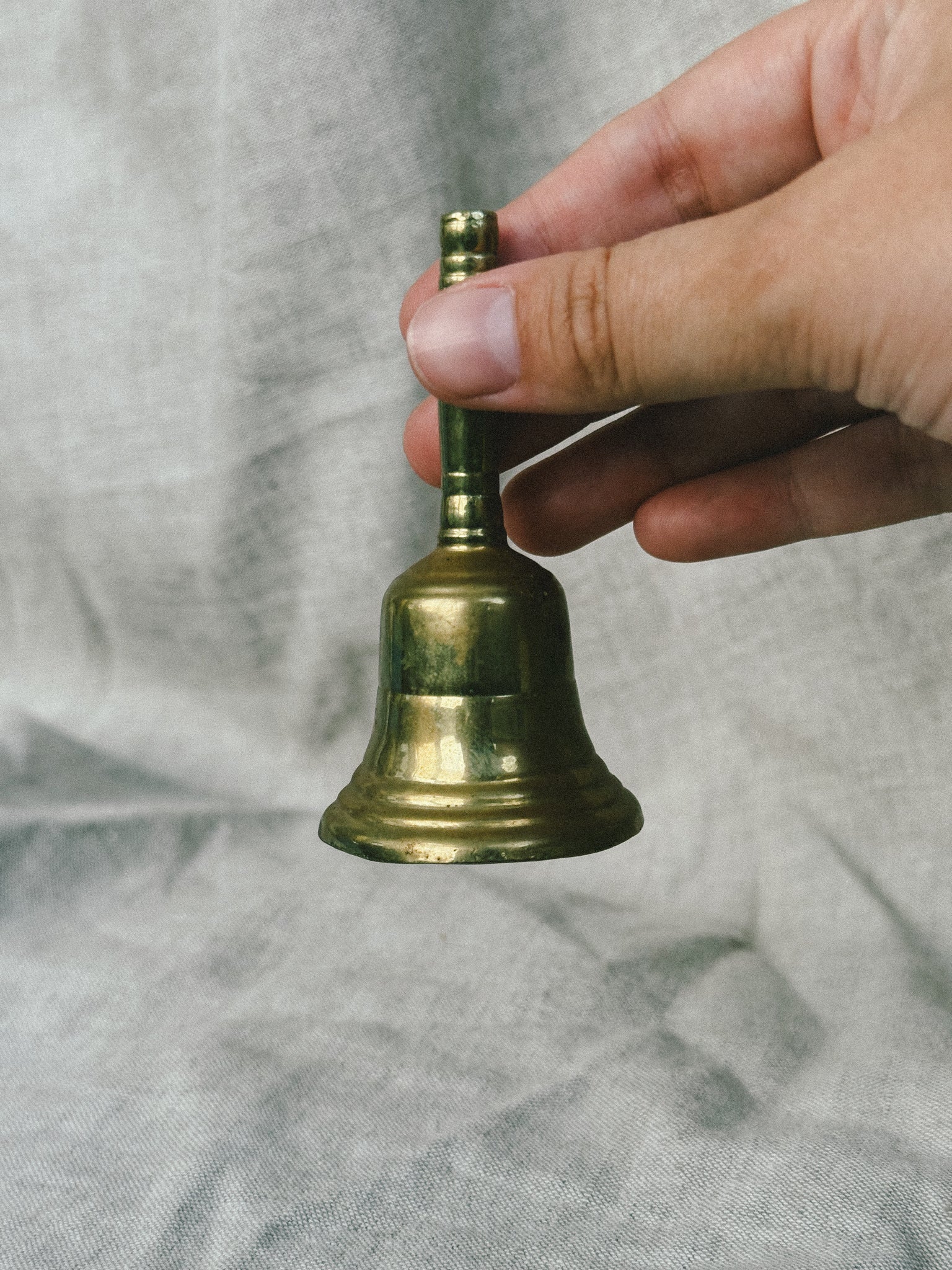 Hand bell in solid brass, c. 1950