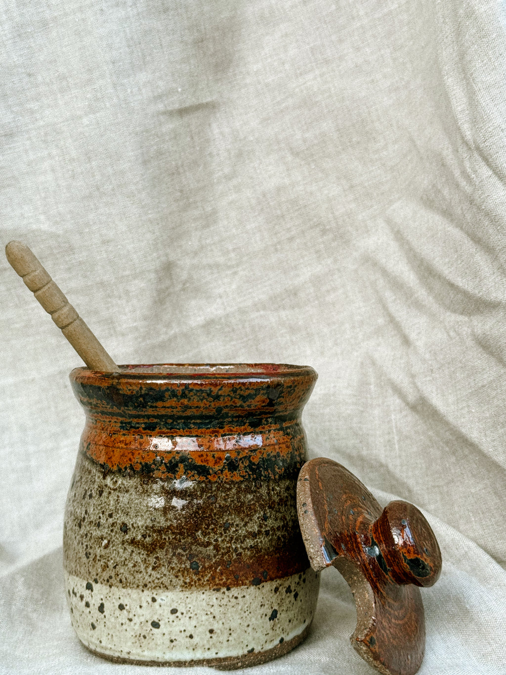 Stoneware Honey Jar, 1970