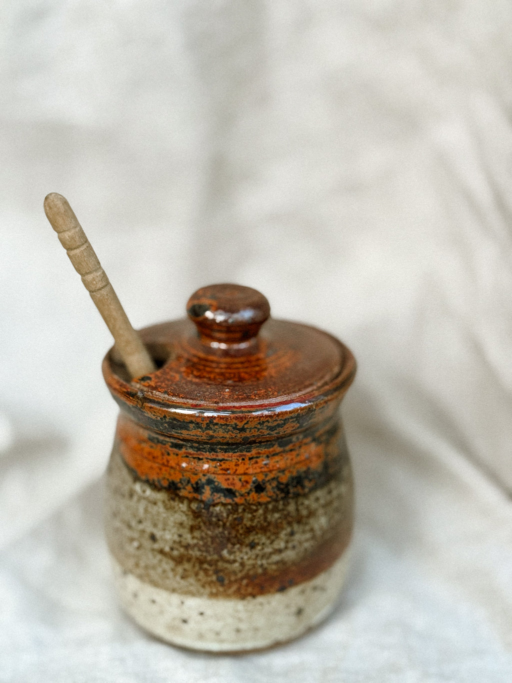 Stoneware Honey Jar, 1970