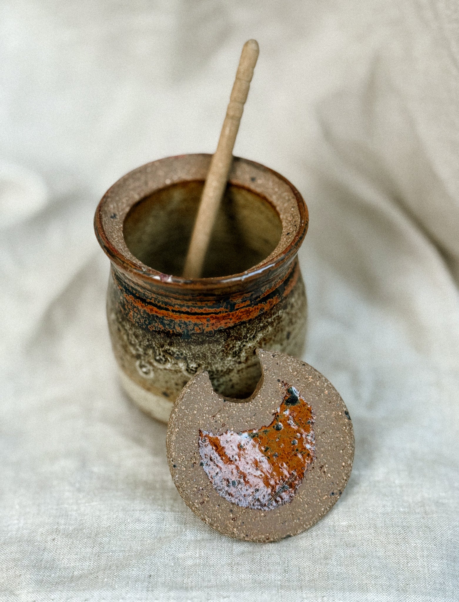 Stoneware Honey Jar, 1970