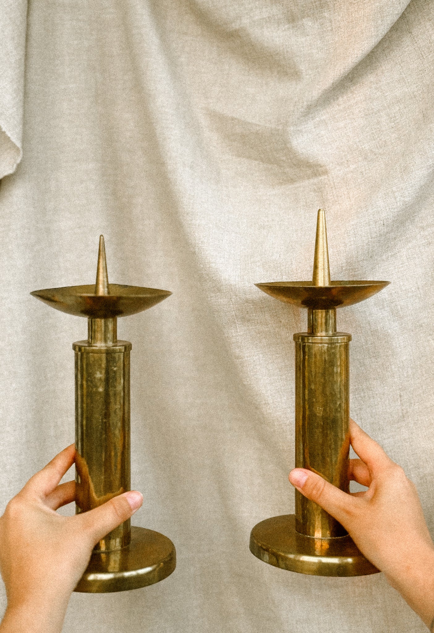 Pair of Solid Brass Candlesticks