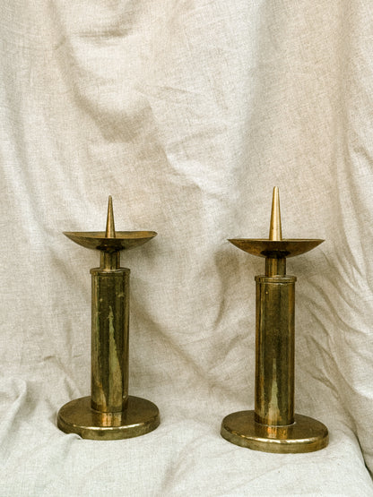 Pair of Solid Brass Candlesticks