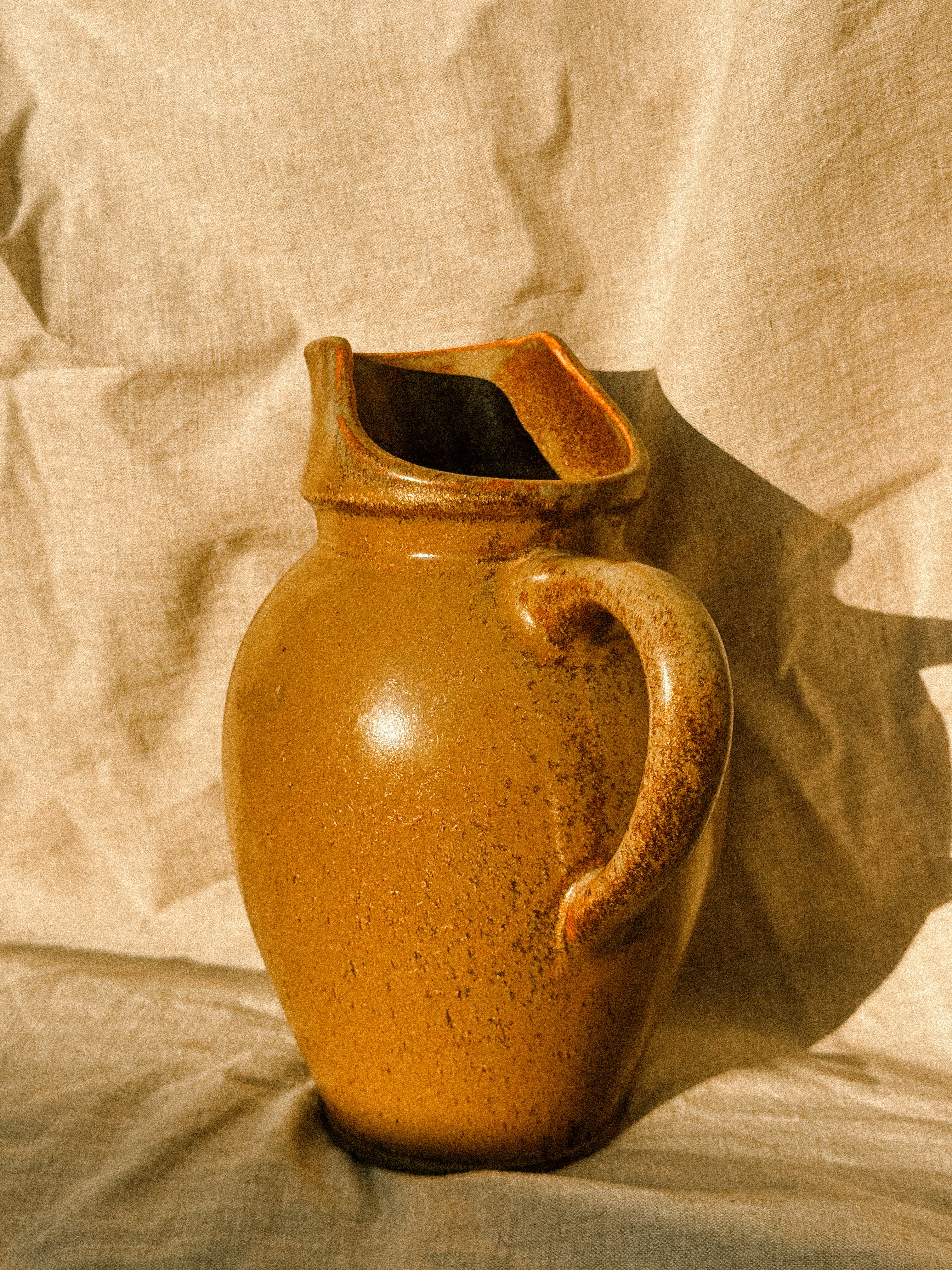 HN029 | Olive green glazed stoneware jug, 1960