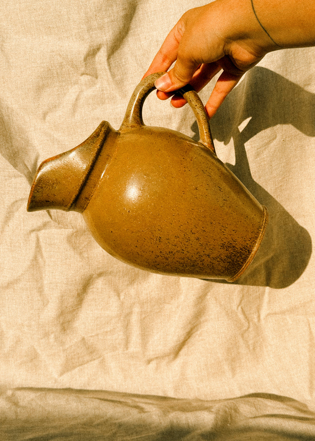 HN029 | Olive green glazed stoneware jug, 1960
