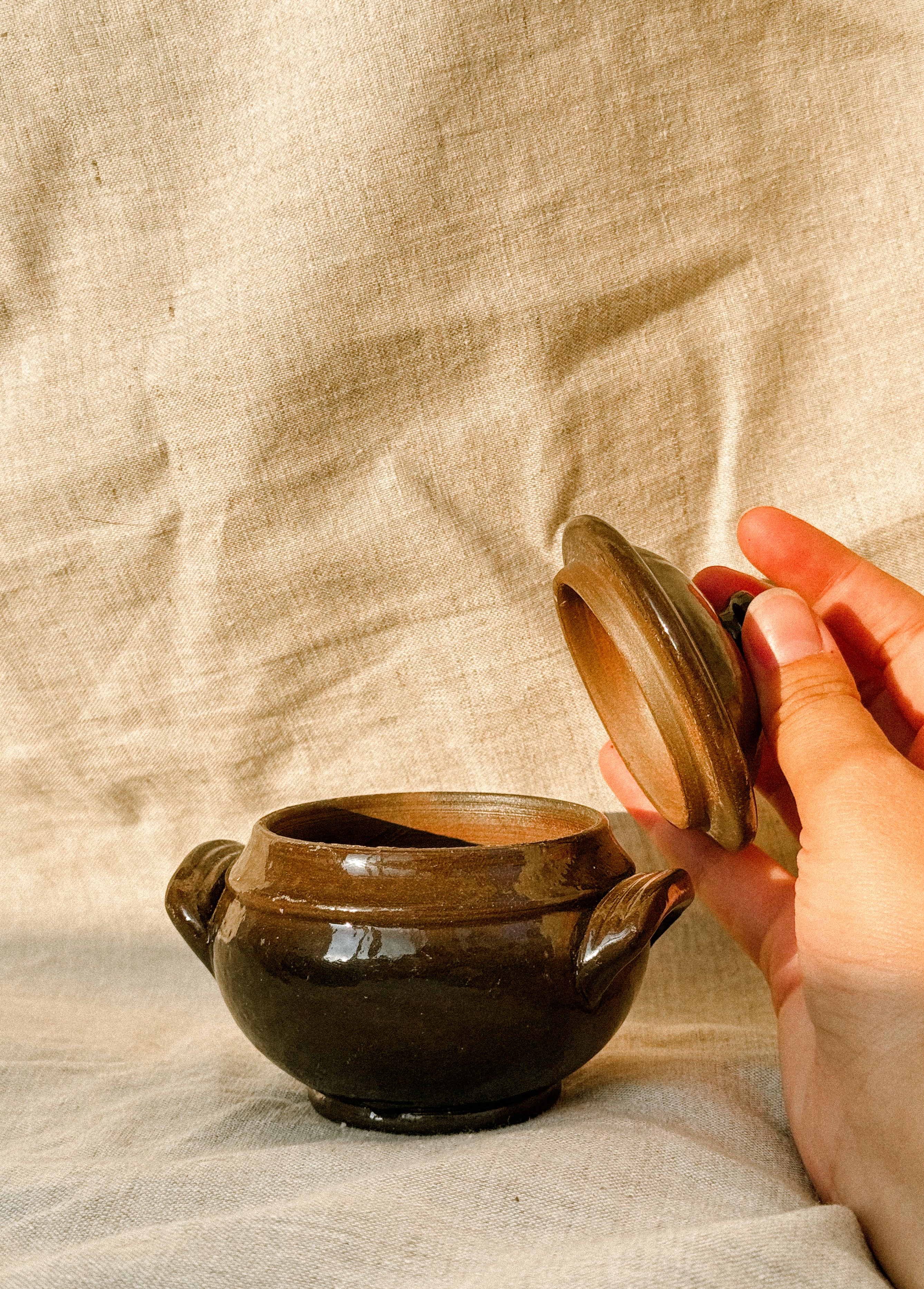 HN026 | Mini glazed stoneware terrine, c. 1960