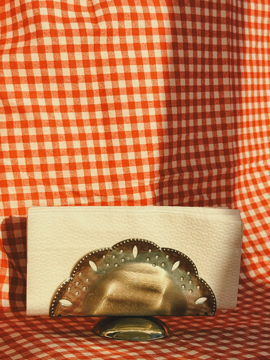 Porta-guardanapos em inox recortado, c. 1950
