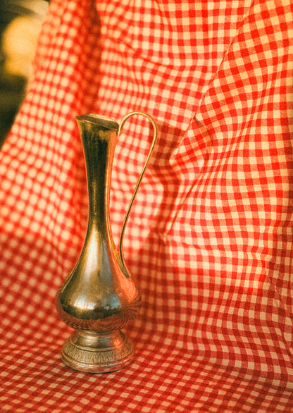 Jarra decorativa em metal cromado, anos 1970–80