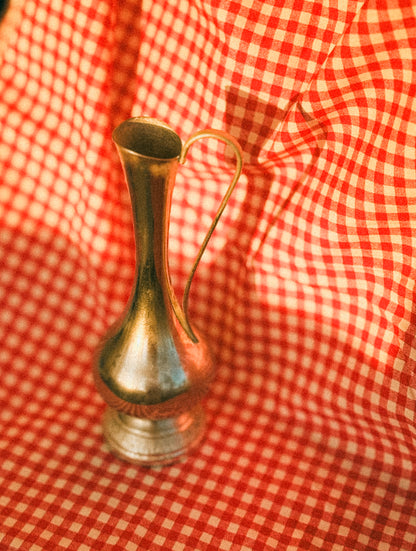 Jarra decorativa em metal cromado, anos 1970–80