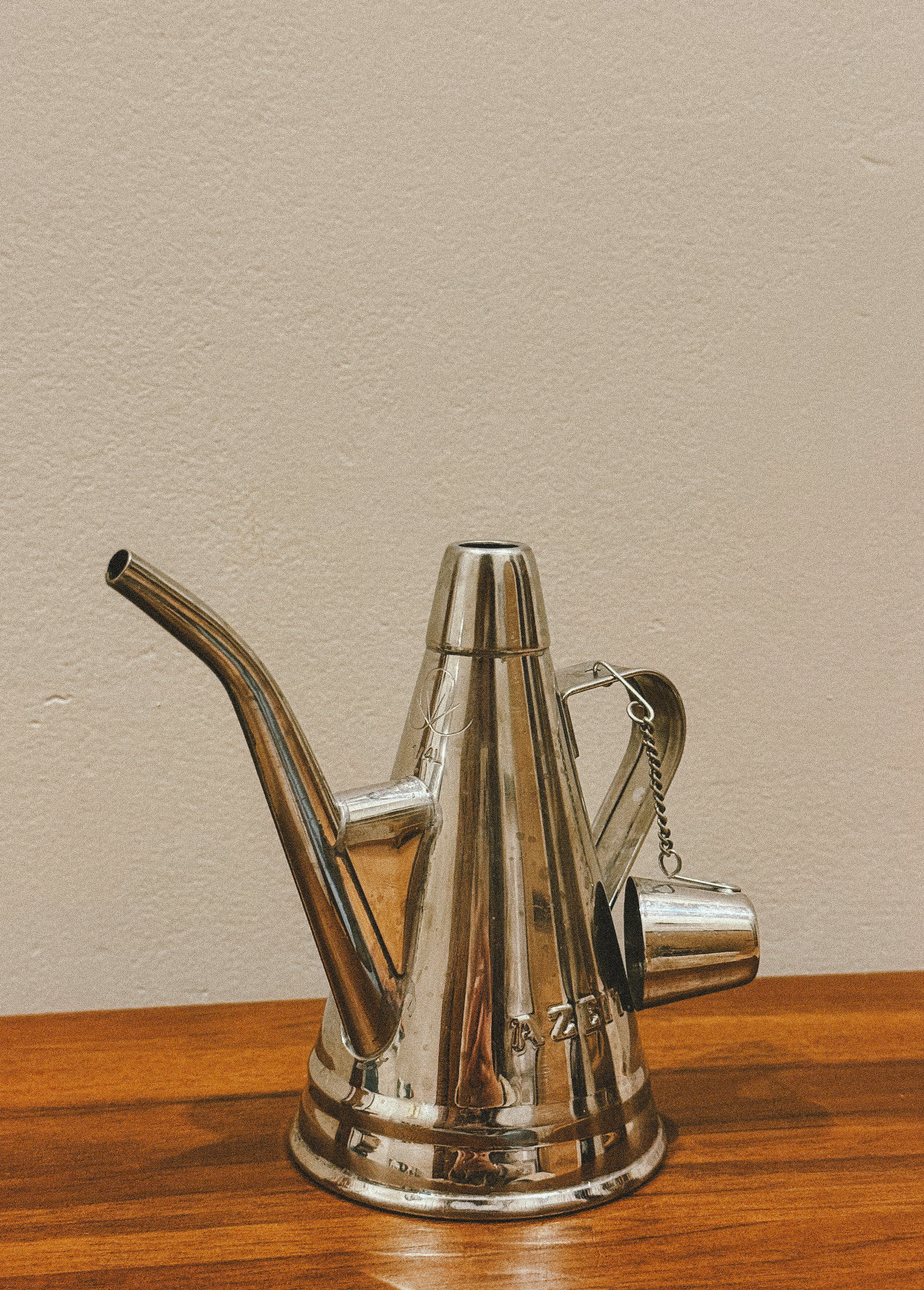 Par de galhetas azeite e vinagre em inox, séc. XX