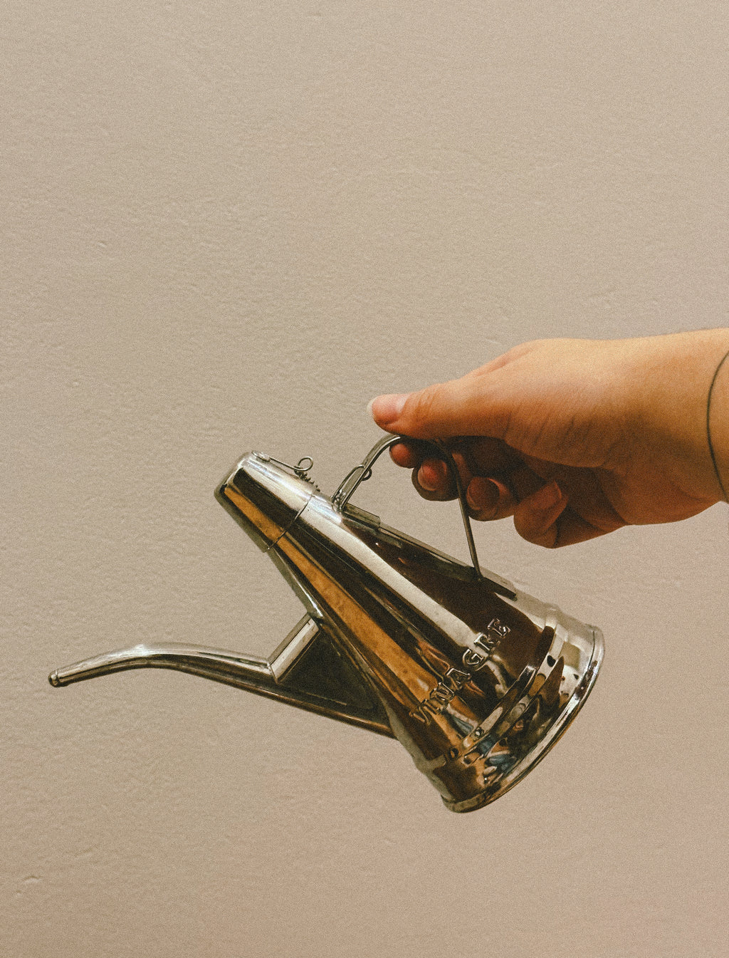 Par de galhetas azeite e vinagre em inox, séc. XX