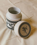 Hand Painted Ceramic Storage Jar with Folk Decoration